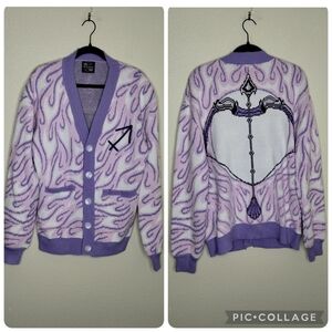 Steady Hands Sagittarius Cardigan Purple Pink White Women's Size Small / Medium